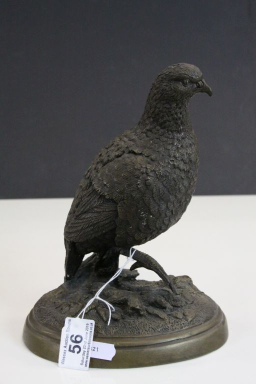 After Mene Bronze model of a Grouse, stands approx 22.5cm