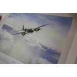 Two Prints Depicting Scenes Of The Royal Air Force To Include The "Mosquito" By Robert Taylor And