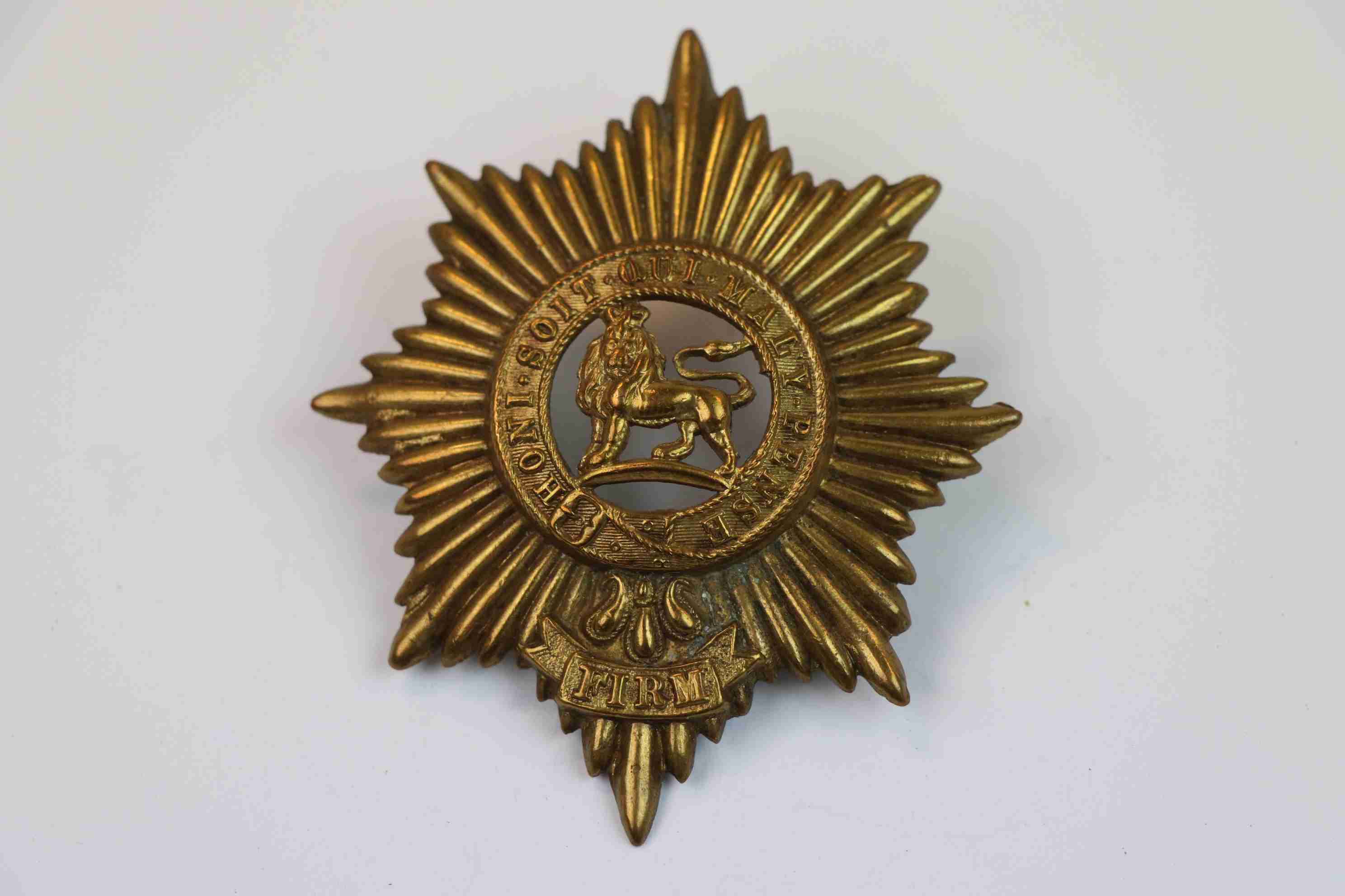 A Worcestershire Regiment Brass Band Cap Badge. - Image 2 of 7