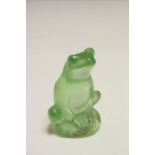 Lalique green Glass model of a frog approx 5cm tall and engraved "Lalique France" to base