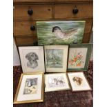 Collection of framed & unframed Watercolours and prints to include Animals