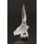 Lalique Glass model of a Pheasant, approx 9.5cm tall and engraved to side of base "Lalique France"