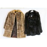 Two vintage Fur Coats to include Rabbit