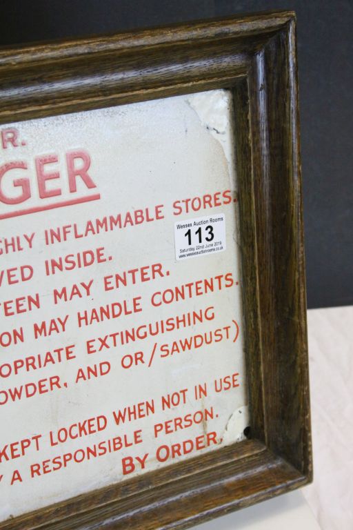 Vintage Enamel GWR / Great Western Railway Sign ' G.W.R Danger, this building contains highly - Image 2 of 3