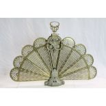 Brass Peacock Fan Folding Firescreen