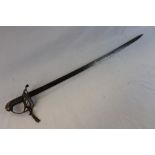 A George IV 1822 Pattern Officer's Sword, The Slightly Curved Pipe Backed Blade And 'GRIV' Cypher,