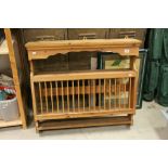 Large Pine Hanging Plate Rack and Shelf Unit, 90cms wide x 80cms high