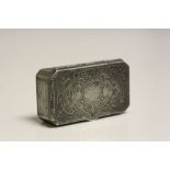 Antique white metal pill box with engine turned decoration