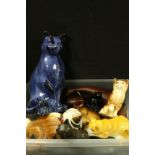 Collection of Twelve Ceramic, Resin and Wooden Cat Figures including a Just Cats