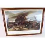 A Framed And Glazed Print Entitled "The Defence Of Rouke's Drift" By Alphonse Marie De Neuville.