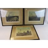 Three Images From World War One Framed Prints By Edward Handley-Read, All Pencil Signed To Lower