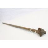 Antique Wooden Swagger Stick, the handle carved in the form of a boxer dog's head
