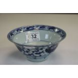 19th Century Chinese blue and white footed bowl signed to base