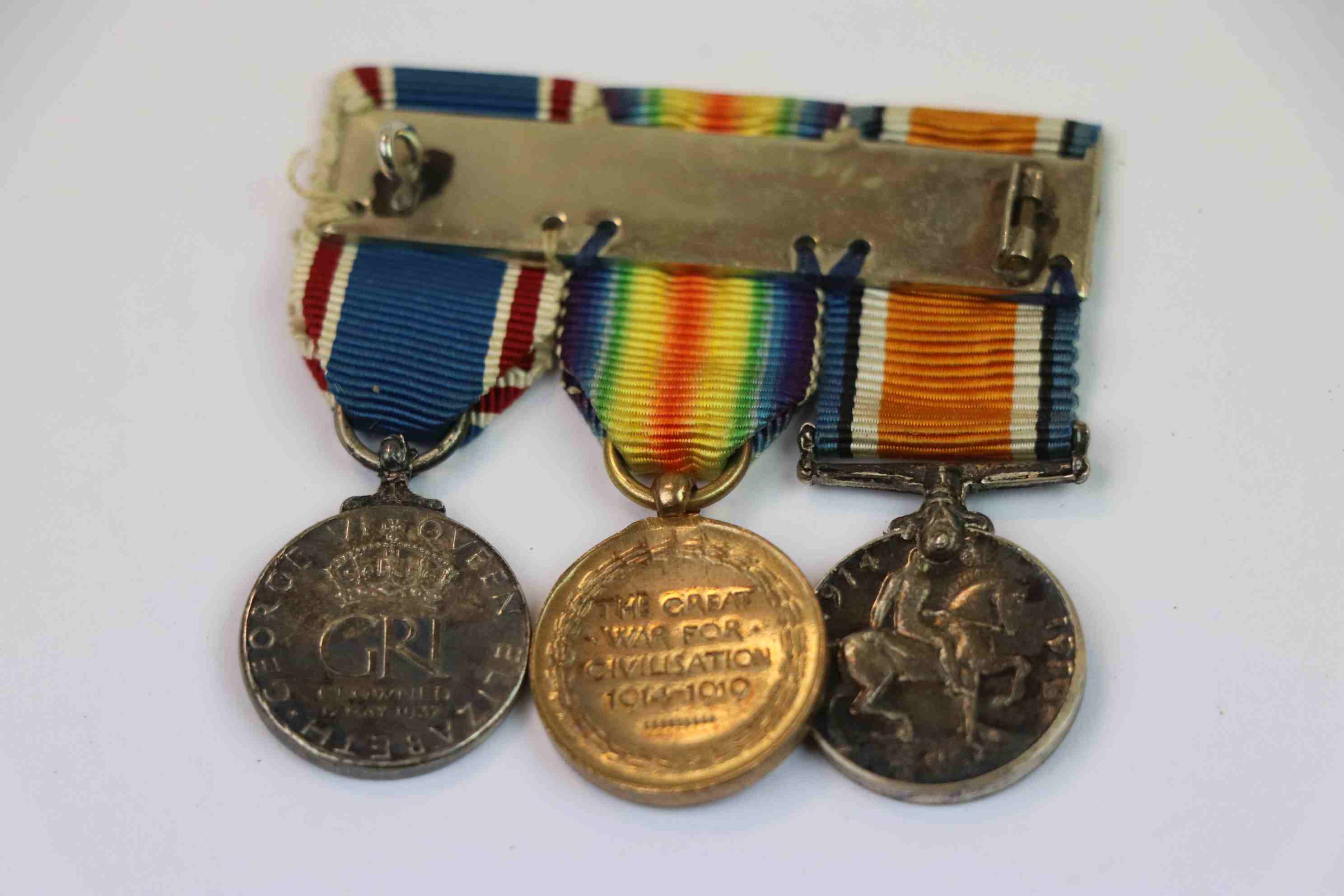 A World War One / WW1 British Miniature Medal Trio To Include The Victory Medal, The British War - Image 4 of 5