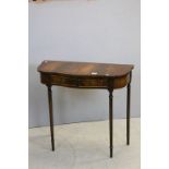 Mahogany Effect Hall Table with Two Drawers and raised on tall slender legs, 73cms high x 79cms