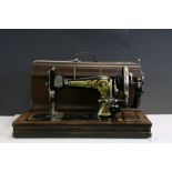 Early 20th century Frister & Rossman Sewing Machine in Wooden Case