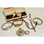 Small collection of vintage Watches to include Ladies 9ct Gold Rotary, Hallmarked Silver Rotary,
