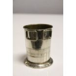 Cased travelling silver plated telescopic cup