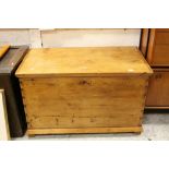 Large 19th century pine blanket box