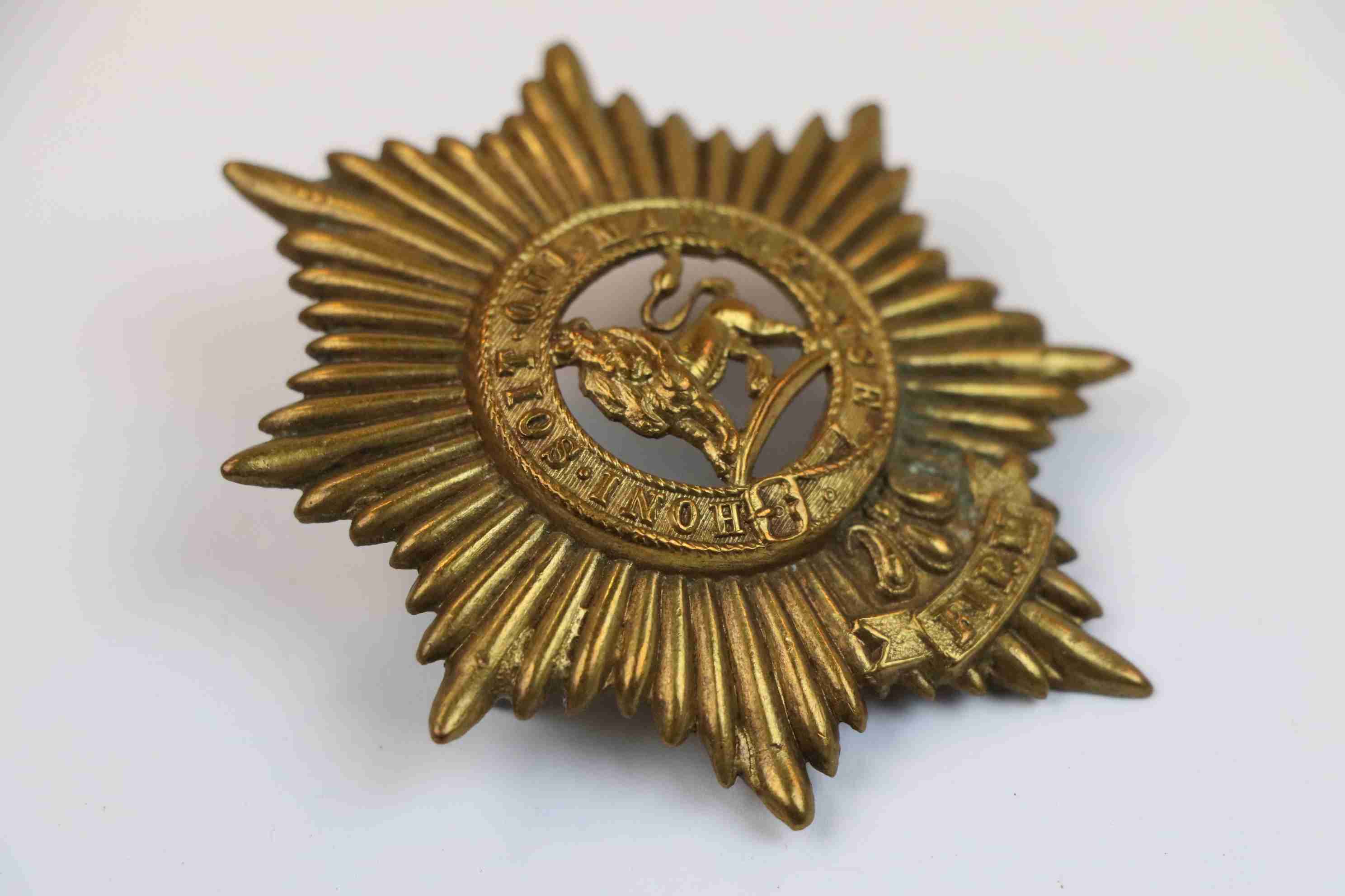 A Worcestershire Regiment Brass Band Cap Badge. - Image 6 of 7