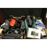 Two Trays containing a Large Quantity of Mixed Cameras, Accessories and Binoculars