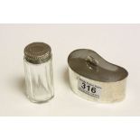 Silver lidded bottle and Silver Plated trinket box