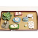 Collection of Ceramic Trinket type boxes to include Limoges plus one modelled as a Cabbage with