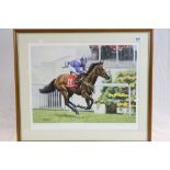 Roy Miller Limited Edition Signed Horse Racing Print ' Salsabil, W Carson up Gold Seal Oaks,