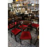 Set of Five William IV Bar Back Mahogany Dining Chairs with Drop in Seats together with three