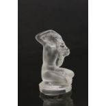 Lalique Glass model of a Kneeling Maiden, approx 8cm tall and signed "Lalique France" to the side of
