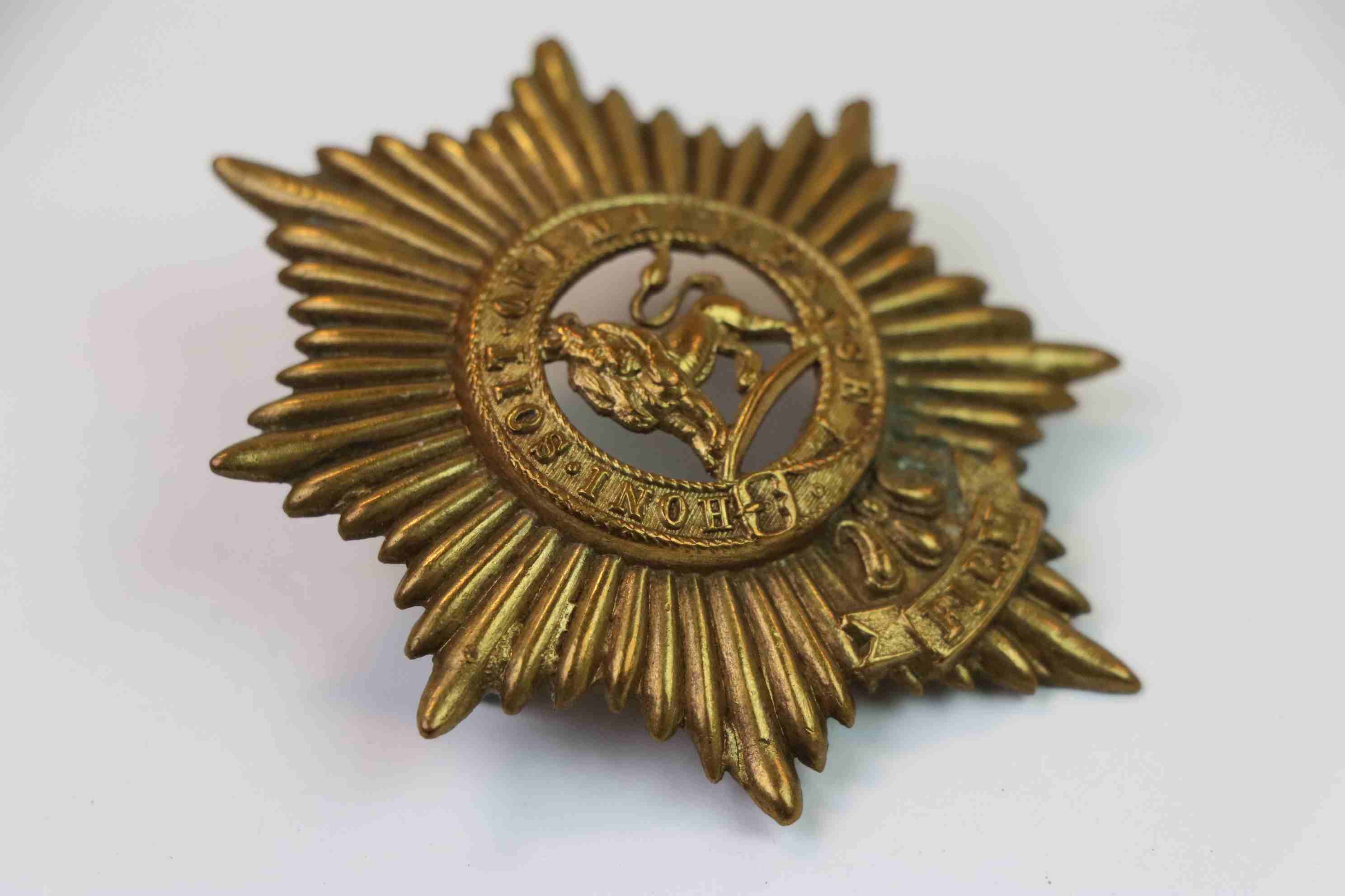 A Worcestershire Regiment Brass Band Cap Badge. - Image 5 of 7