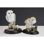 Two boxed Country Artists models of Barn Owls to include; 03988 Barn Owl on Winter Branch & 02353