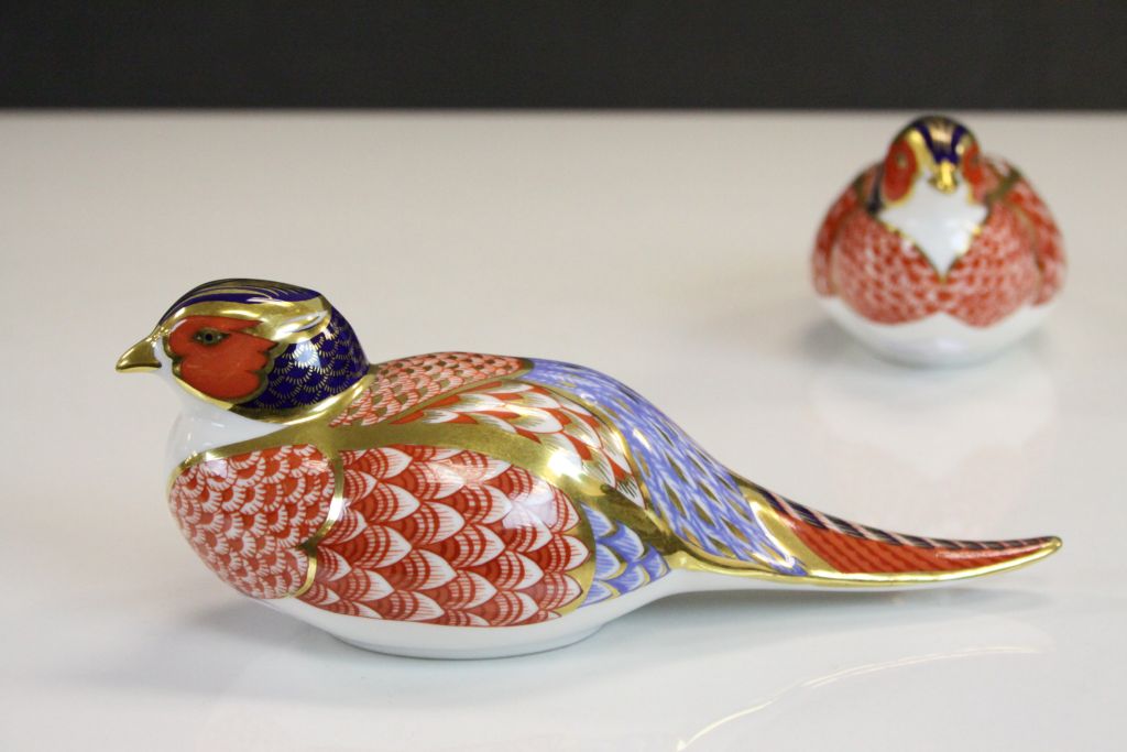 Pair of Royal Crown Derby Pheasant Paperweights, one numbered XLIX with no stopper, the other - Image 4 of 7