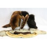 Vintage Four Pelt Fur Stole, Fox Stole, Two Further Stoles and Two Fur Collars