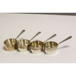 Set of four vintage silver plated brandy warmers