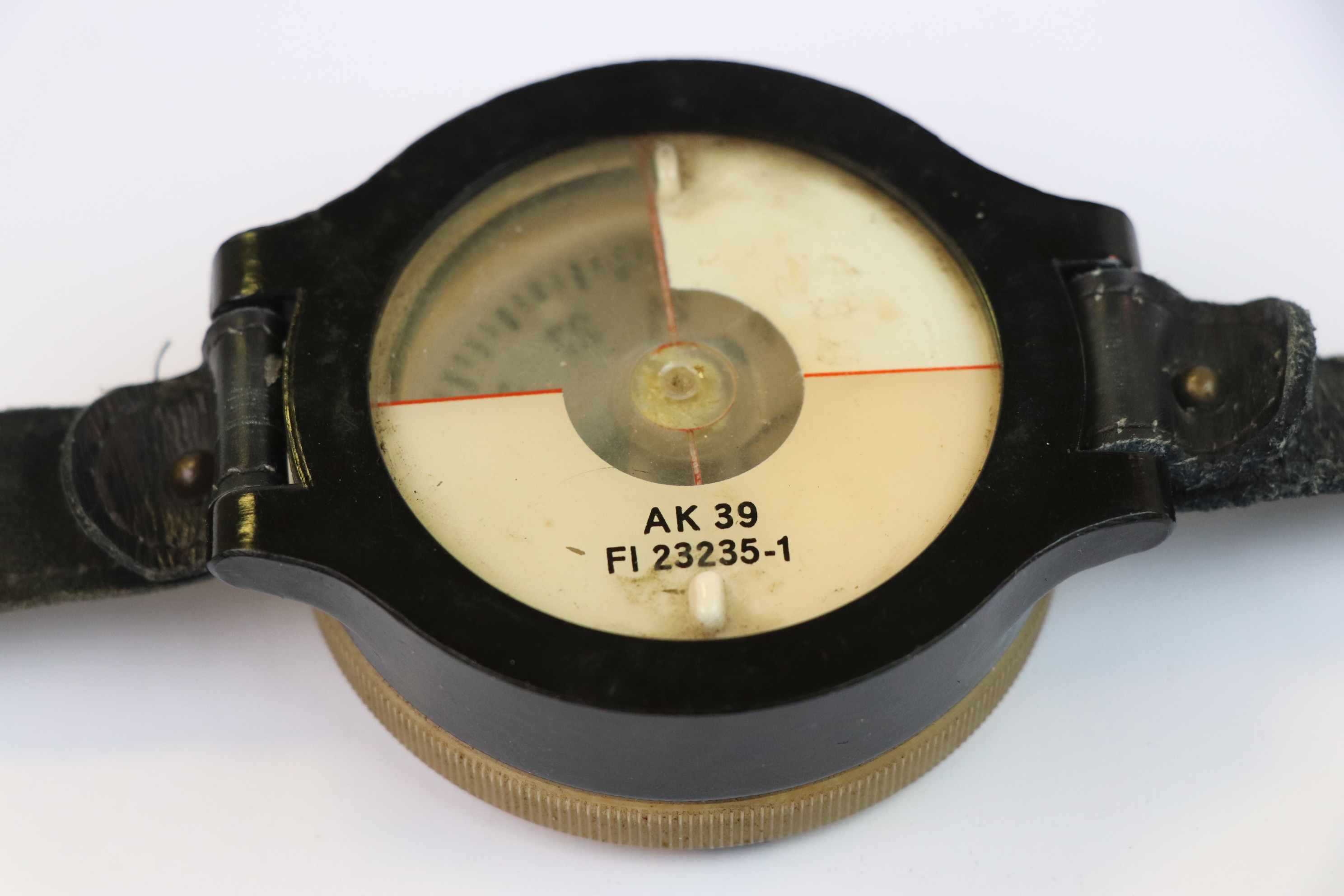 A WW2 German Luftwaffe Wrist Compass With Leather Strap, Markings To The Rear AK 39 FL 23235-1. - Image 5 of 6