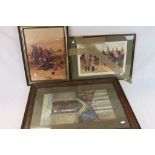 Three Framed And Glazed Military Pictures.