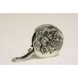 Silver plated vesta case with embossed decoration in the form of dogs