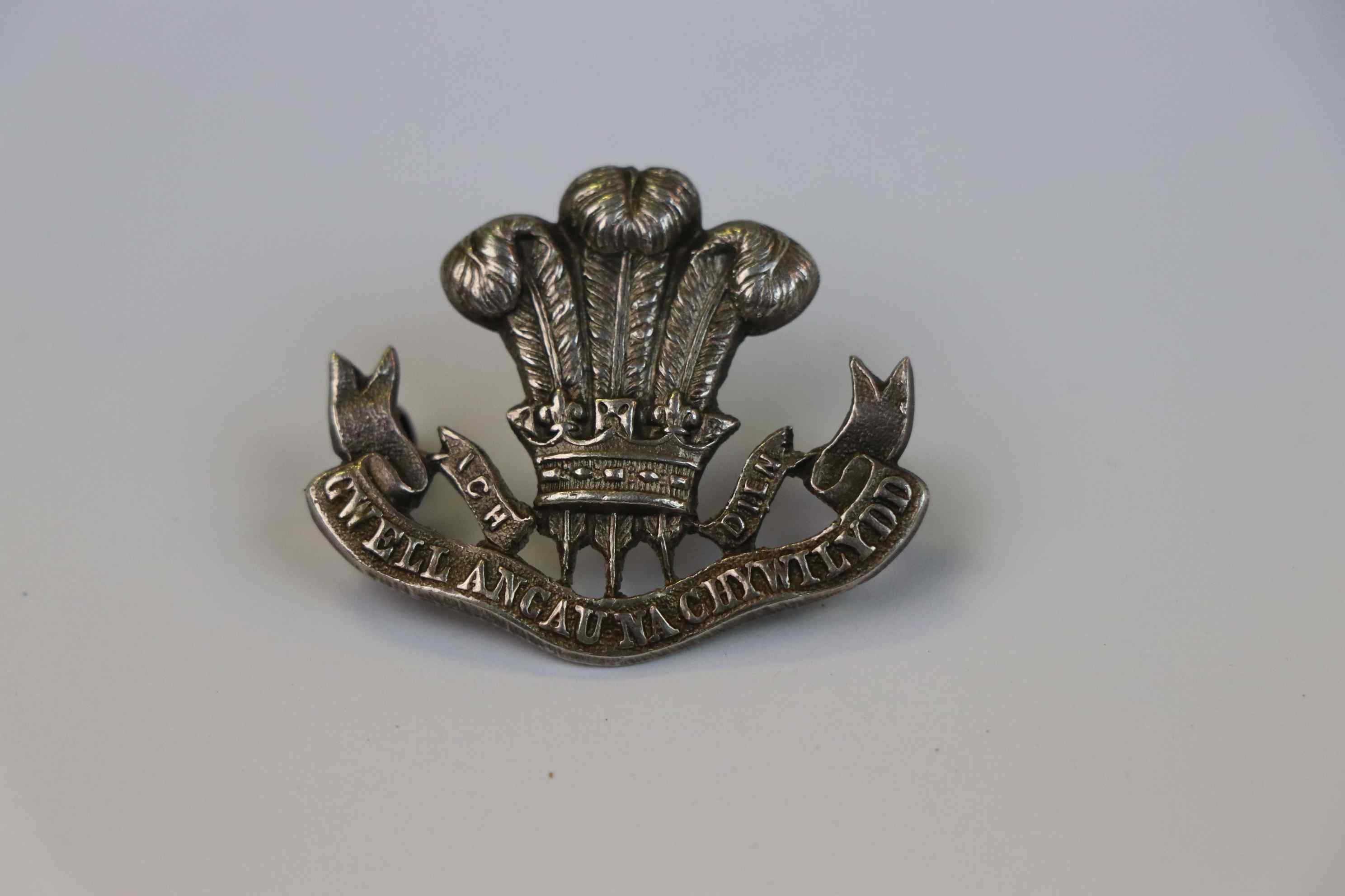 Two Silver Welsh Regiment Collar Badges. - Image 3 of 5