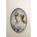 Miniature portrait of a young woman signed J.Shelley