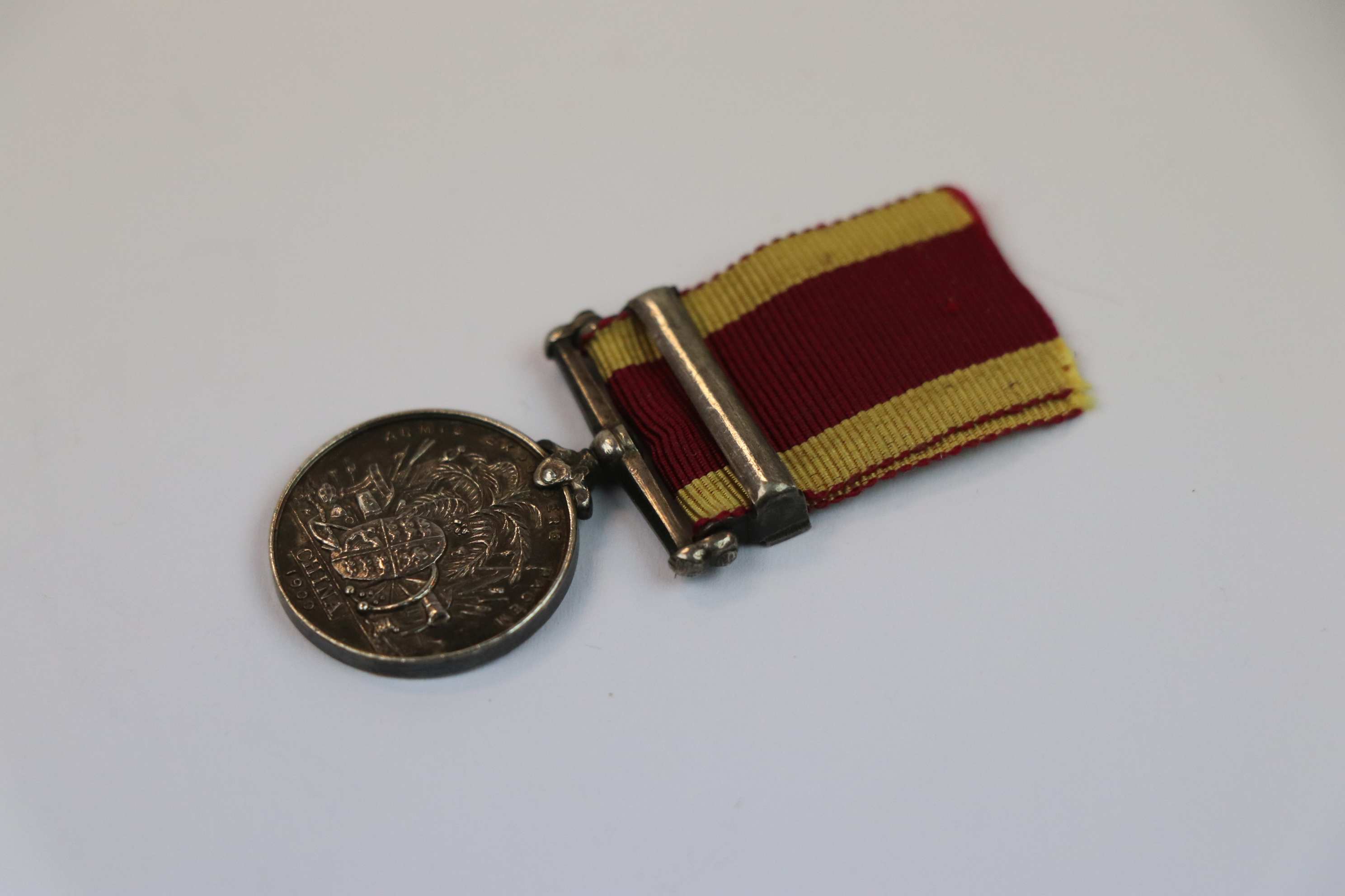 A Victorian British China War Of 1900 Miniature Medal With Relief Of Pekin Bar. - Image 4 of 5