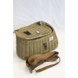 Vintage wicker fishing creel