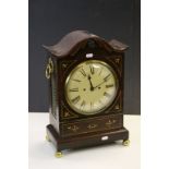 Regency Twin Fusee Bracket Clock, with Enamel dial, Brass inlay, twin Brass handles and on four