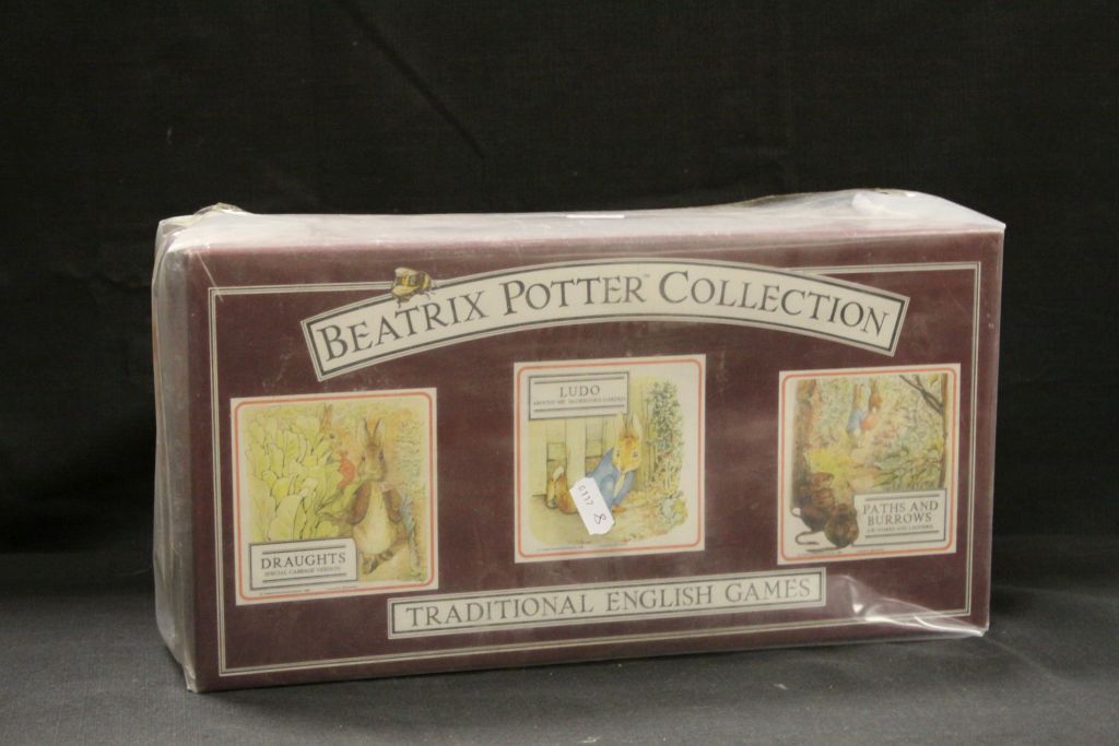 Boxed Beatrix Potter Collection Traditional English Games Set including Draughts, Ludo & Paths &