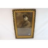 A Large Framed And Glazed Portrait Photograph Of A World War One Iron Cross Awarded German