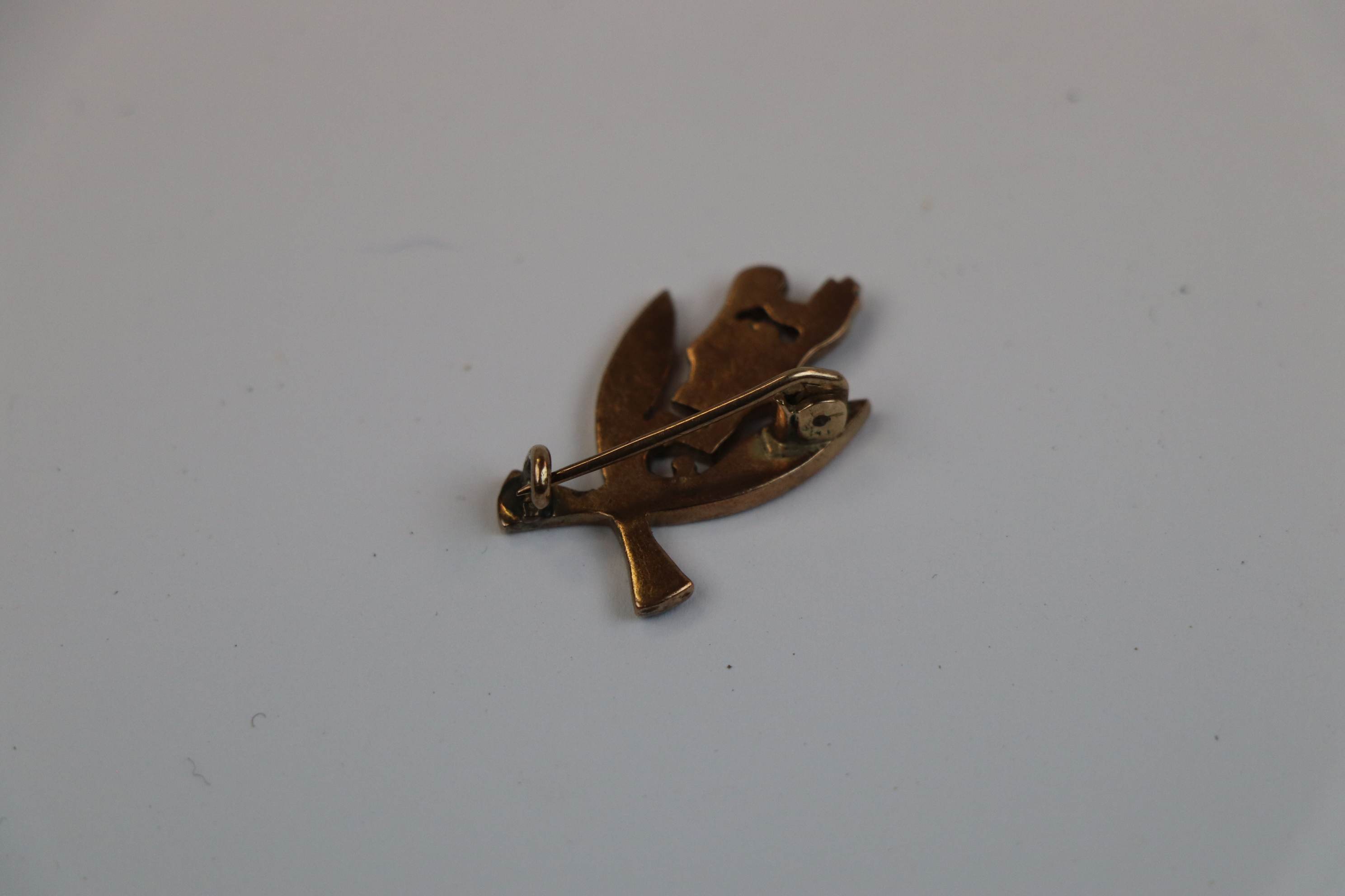 A 5th Gurkha Rifles (Frontier Force) 9ct Gold Sweetheart Brooch. (Brooch Is Not Hallmarked But Tests - Image 4 of 4