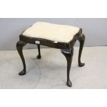 Early 20th century Mahogany Dressing Stool, the shaped top with drop-in seat and raised on