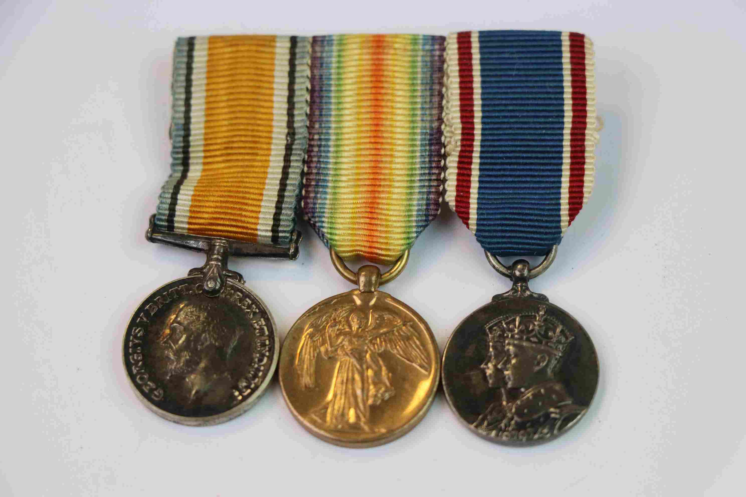 A World War One / WW1 British Miniature Medal Trio To Include The Victory Medal, The British War - Image 2 of 5