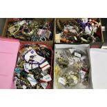 Four boxes of mixed Costume Jewellery