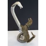 Vintage Taxidermy model of a Mongoose fighting with a Cobra, stands approx 56cm
